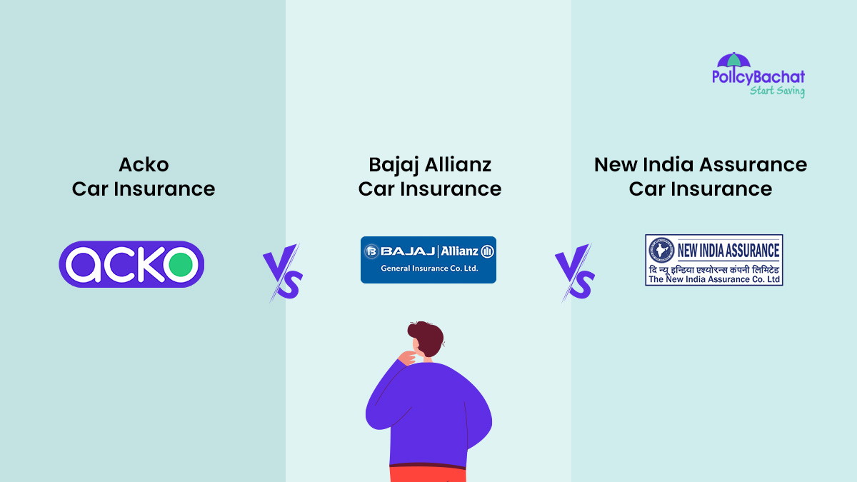 Image of Acko vs Bajaj Allianz vs New India Assurance Prices - Which is Better?